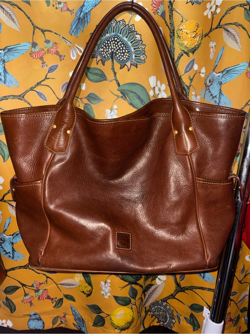 Dooney And Bourke Kristen Florentine Leather Chestnut Tote